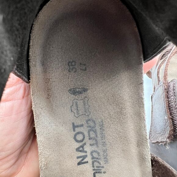 Naot Gladiator Sandals Womens 38 US 7 Brown Leather Strappy ankle - Picture 7 of 8